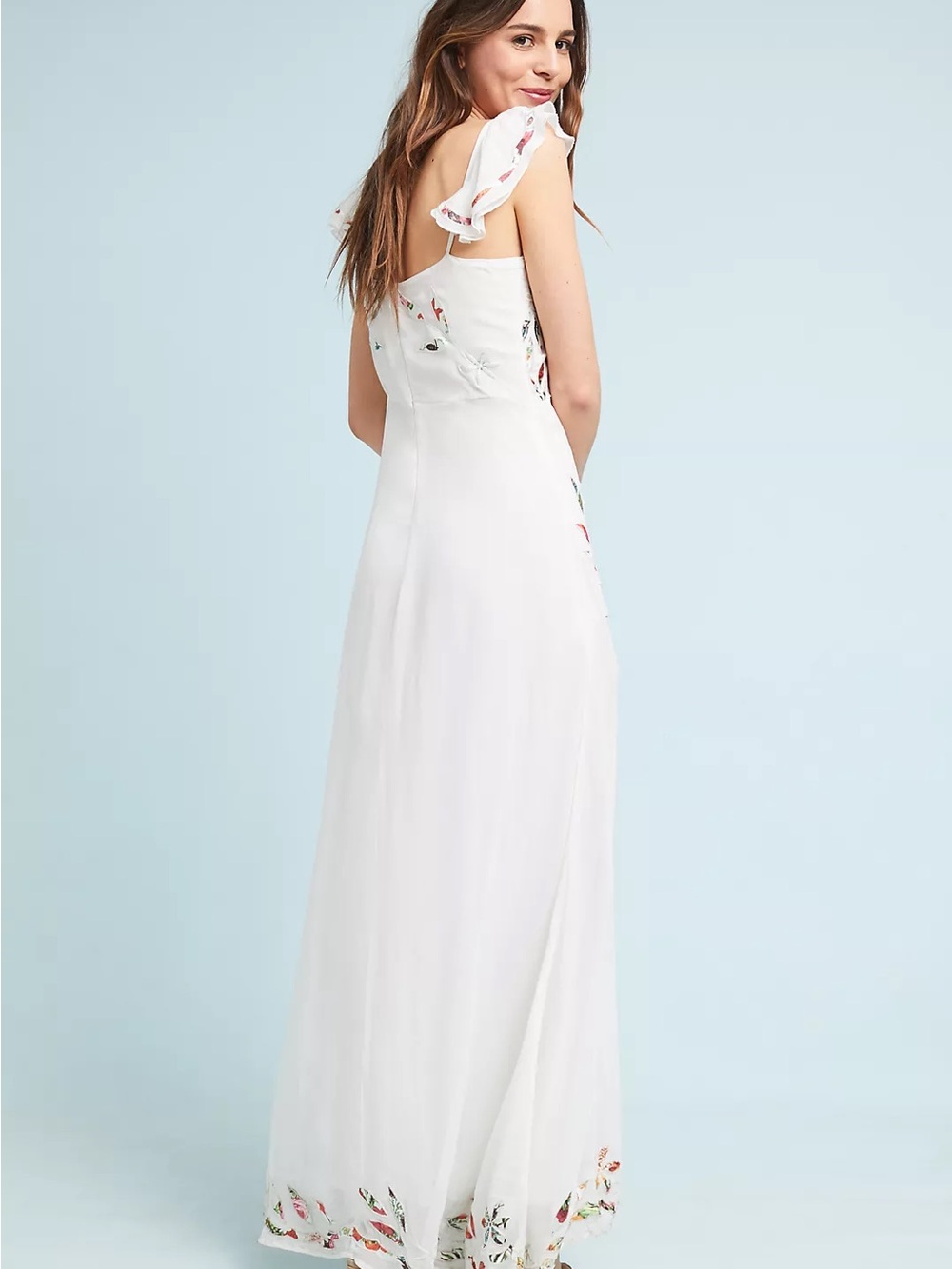 FARM Rio Cream Maxi Dress with Pink & Green Floral Print - Picture 3 of 4
